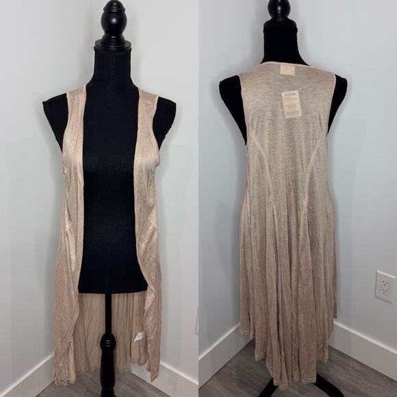 H.I.P Beige Lightweight Sleeveless Cardigan (S) - Picture 1 of 7